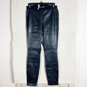 BB DAKOTA black faux leather high waisted pull on leggings 4 NEW